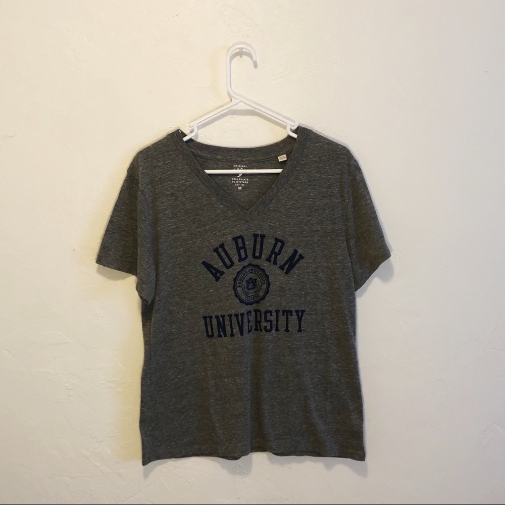 Auburn University College Tshirt Grey Top